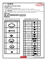 Preview for 2 page of Coaster 193051 Assembly Instructions