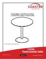 Preview for 1 page of Coaster 193068 Assembly Instructions