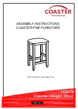 Preview for 1 page of Coaster 193479 Assembly Instructions Manual