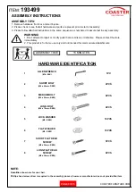 Preview for 3 page of Coaster 193499 Assembly Instructions Manual