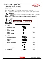 Preview for 2 page of Coaster 200609Q Assembly Instructions Manual