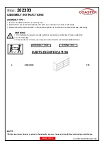 Preview for 2 page of Coaster 202393 Assembly Instruction Manual