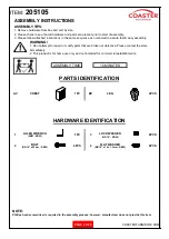 Предварительный просмотр 2 страницы Coaster 205105 Assembly Instructions Manual