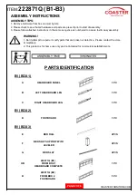 Preview for 2 page of Coaster 222871Q Assembly Instructions Manual