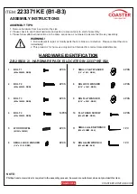 Preview for 3 page of Coaster 223371KE Assembly Instructions Manual