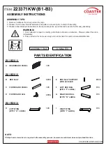 Preview for 2 page of Coaster 223371KW Assembly Instructions Manual