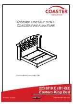 Preview for 1 page of Coaster 223381KE Assembly Instructions Manual