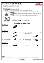 Preview for 2 page of Coaster 223381KE Assembly Instructions Manual