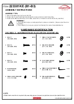 Preview for 3 page of Coaster 223381KE Assembly Instructions Manual