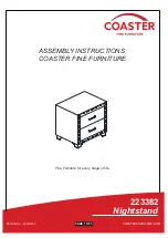 Preview for 1 page of Coaster 223382 Assembly Instructions