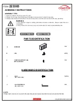 Preview for 2 page of Coaster 223383 Assembly Instructions