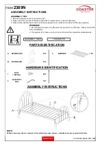 Preview for 2 page of Coaster 2389N Assembly Instructions