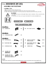 Preview for 2 page of Coaster 300350KE B1 Assembly Instructions Manual