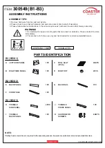 Preview for 2 page of Coaster 300549 Assembly Instructions Manual