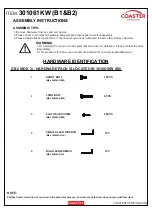 Preview for 3 page of Coaster 301061KW Assembly Instructions Manual