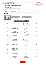 Preview for 2 page of Coaster 305895F Assembly Instructions Manual