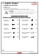 Предварительный просмотр 3 страницы Coaster 305903F Assembly Instructions Manual