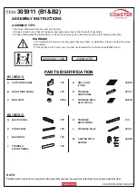 Preview for 2 page of Coaster 305911 Assembly Instruction Manual