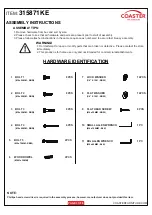 Preview for 3 page of Coaster 315871KE Assembly Instructions Manual