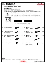 Preview for 2 page of Coaster 315871KW Assembly Instructions Manual