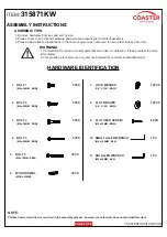 Preview for 3 page of Coaster 315871KW Assembly Instructions Manual