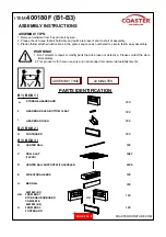 Preview for 2 page of Coaster 400180F Assembly Instructions Manual