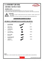 Preview for 3 page of Coaster 400180F Assembly Instructions Manual