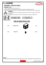 Preview for 2 page of Coaster 400892 Assembly Instructions