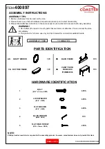 Preview for 2 page of Coaster 400897 Assembly Instructions Manual