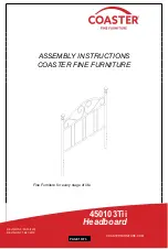 Предварительный просмотр 1 страницы Coaster 450103Tii Assembly Instructions