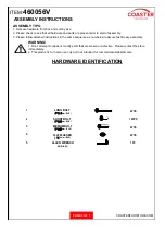 Preview for 3 page of Coaster 460056V Assembly Instructions Manual