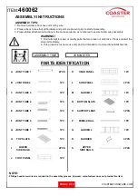 Preview for 2 page of Coaster 460062 Assembly Instructions Manual