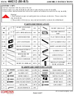 Preview for 2 page of Coaster 460212 Assembly Instructions Manual