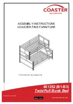 Preview for 1 page of Coaster 461252 Assembly Instructions Manual