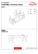 Preview for 3 page of Coaster 501837 Assembly Instructions