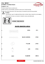 Preview for 2 page of Coaster 509051 Assembly Instructions