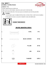 Preview for 2 page of Coaster 509071 Assembly Instructions