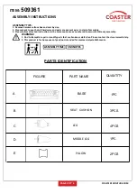 Preview for 2 page of Coaster 509361 Assembly Instructions