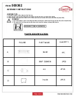 Preview for 2 page of Coaster 509362 Assembly Instructions