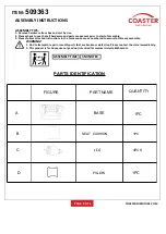 Предварительный просмотр 2 страницы Coaster 509363 Assembly Instructions