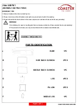 Preview for 2 page of Coaster 509781 Assembly Instructions