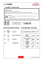 Preview for 2 page of Coaster 552002 Assembly Instructions