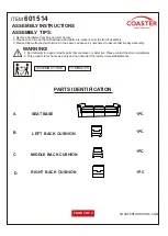 Preview for 2 page of Coaster 601514 Assembly Instructions