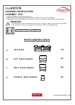 Preview for 2 page of Coaster 601515 Assembly Instructions