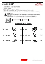 Preview for 2 page of Coaster 602563P Assembly Instructions