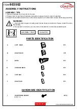 Preview for 2 page of Coaster 603502 Assembly Instructions