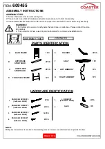 Preview for 2 page of Coaster 609455 Assembly Instructions Manual