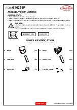 Предварительный просмотр 2 страницы Coaster 610256P Assembly Instructions