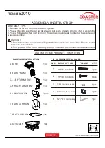 Preview for 2 page of Coaster 650010 Assembly Instructions