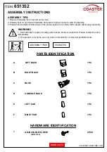 Предварительный просмотр 2 страницы Coaster 651352 Assembly Instructions